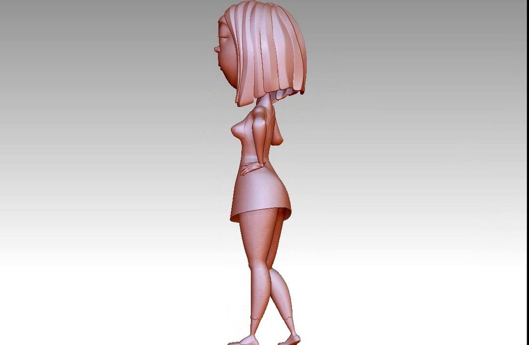 Cartoon Cute Woman 3d Model Cghero 